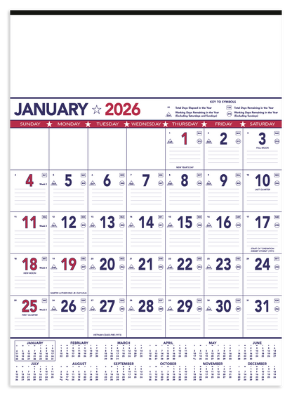 Triumph Calendars Patriotic Contractor Memo Calendar-6108