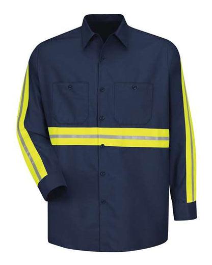 Men's Industrial Enhanced-Visibility Long Sleeve Work Shirt