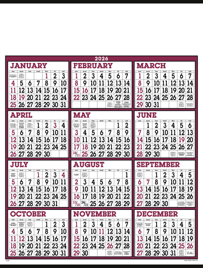 Triumph Calendars Big Numbers SpanAYear Calendar-6202