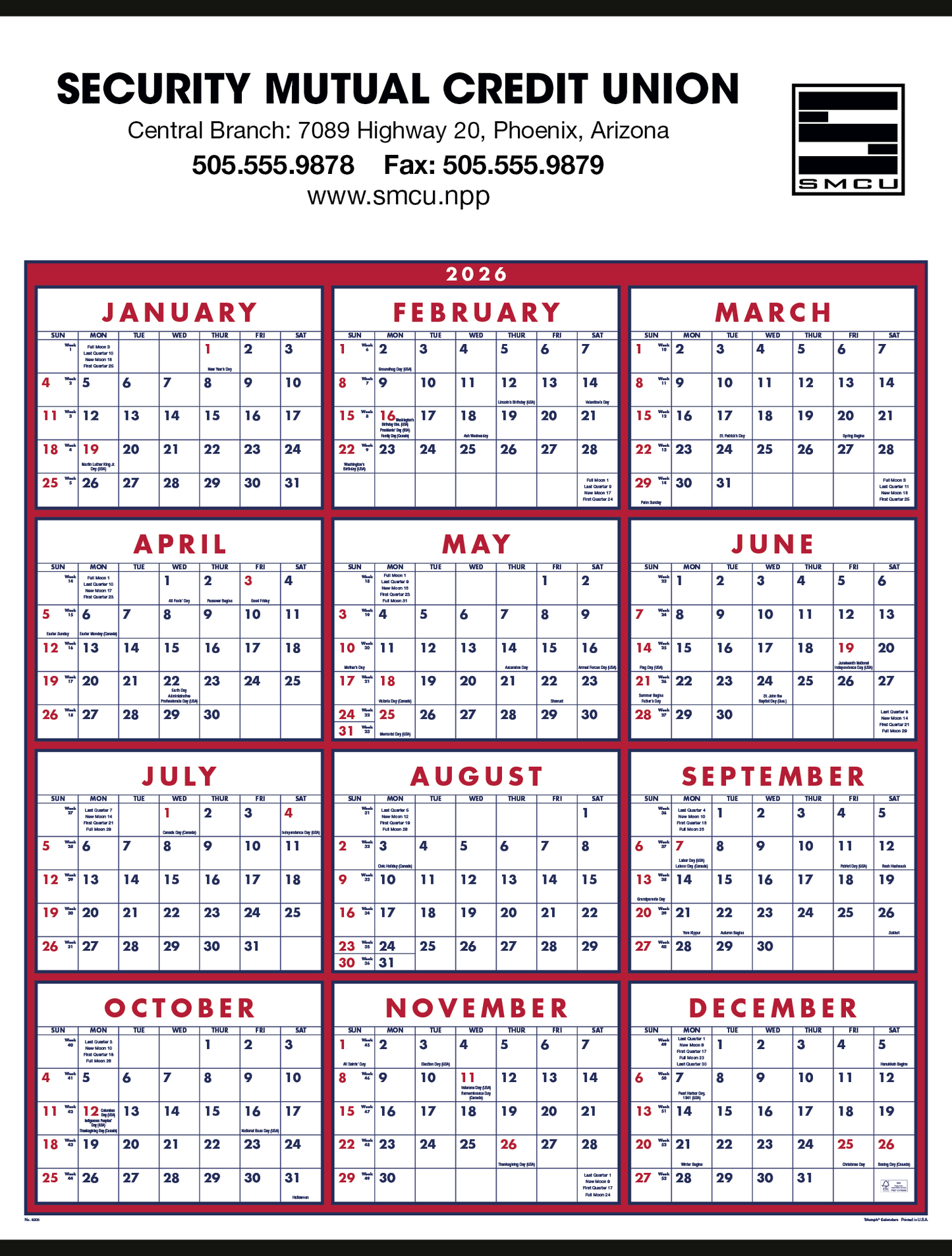 Triumph Calendars SpanAYear Calendar-6203