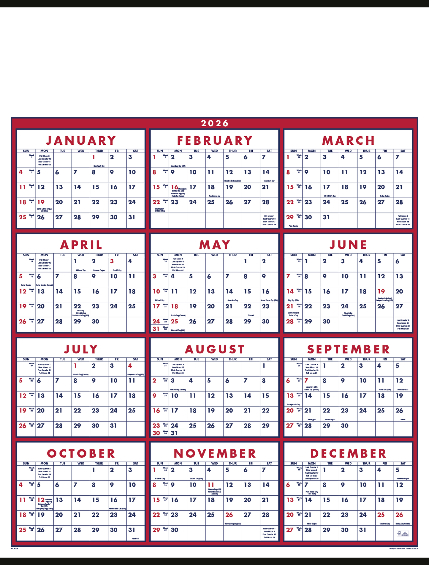 Triumph Calendars SpanAYear Calendar-6203