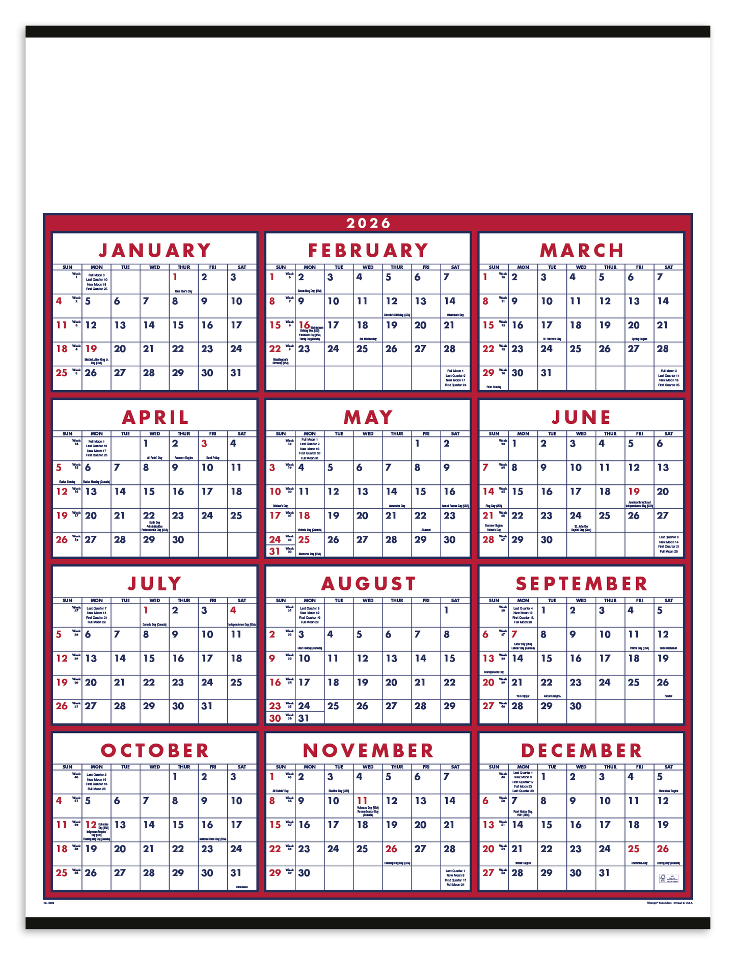 Triumph Calendars SpanAYear Calendar-6203
