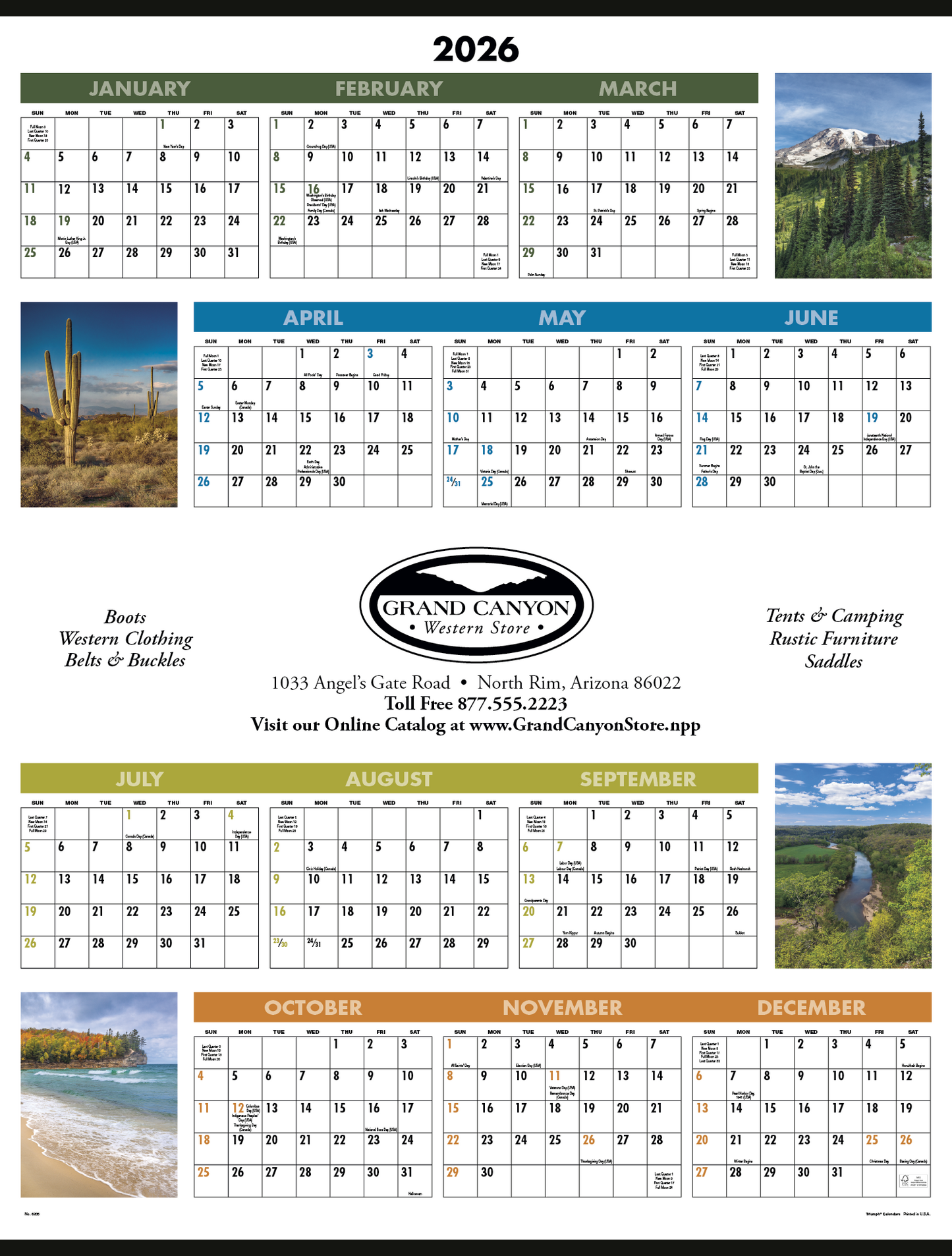 Triumph Calendars Scenic SpanAYear Calendar-6205