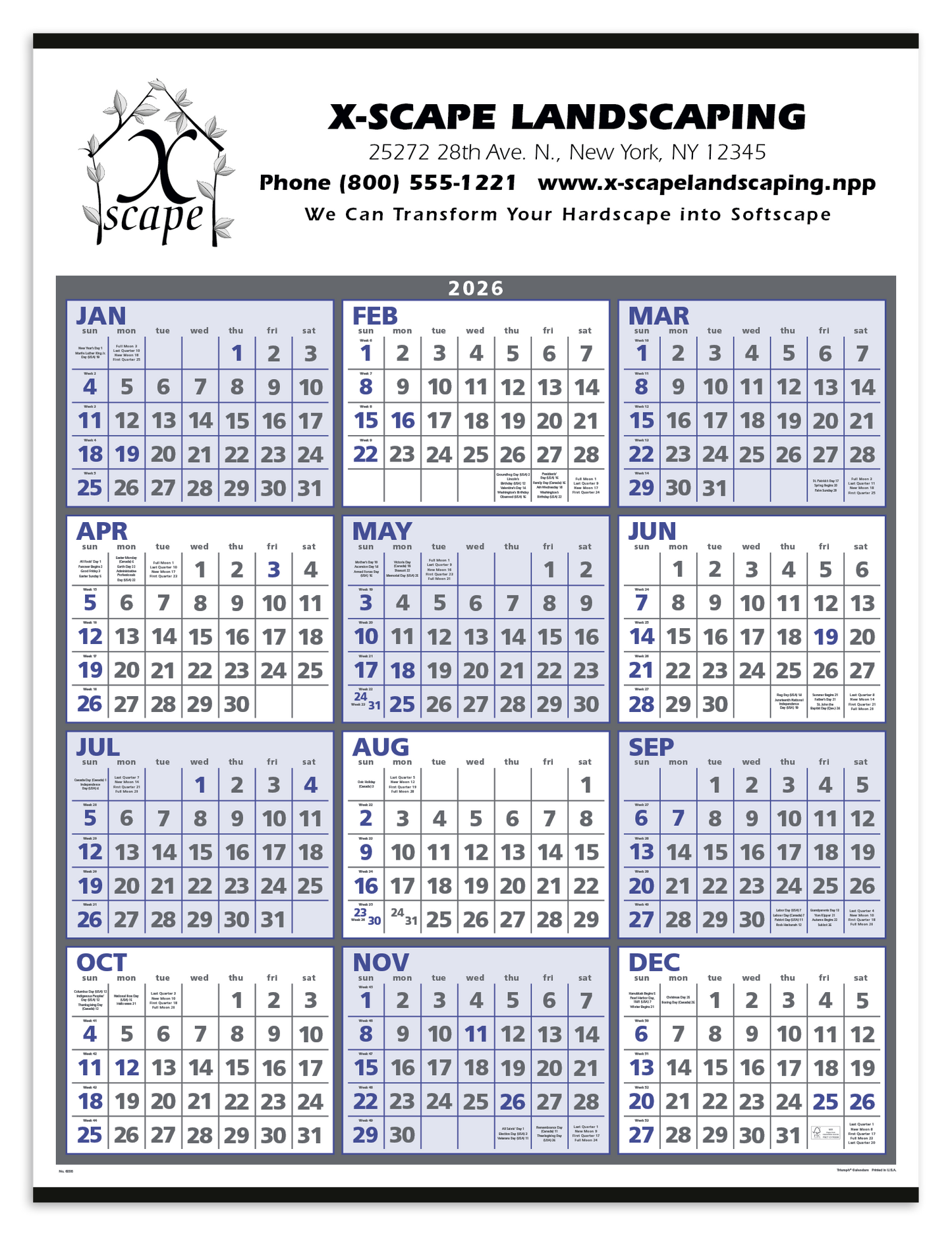 Triumph Calendars SpanAYear Calendar-6206