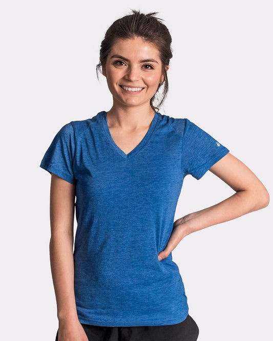 Badger Women’s Triblend Performance V-Neck Short Sleeve T-Shirt - 4962