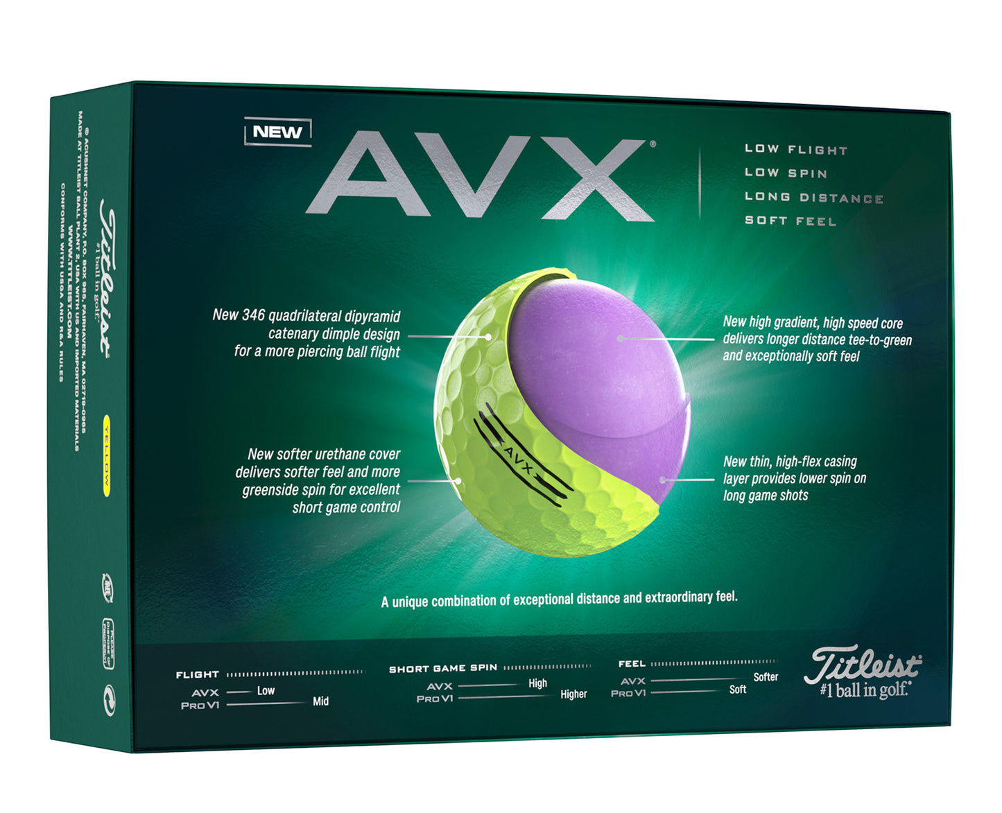Titleist AVX Yellow Std Serv-62478