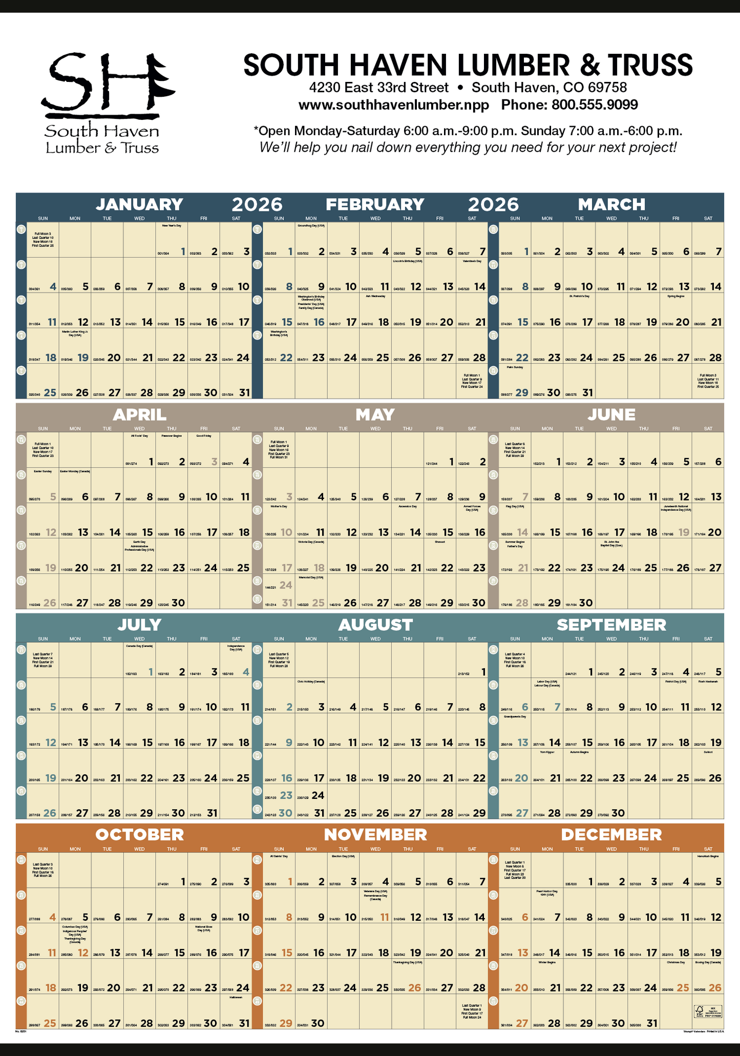 Triumph Calendars Time Management SpanAYear NonLaminated Calendar-6251