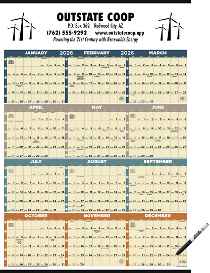 Triumph Calendars Time Management SpanAYear Laminated wMarker Calendar-6252