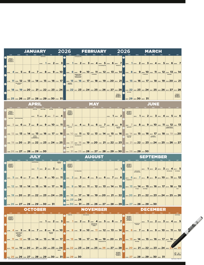 Triumph Calendars Time Management SpanAYear Laminated wMarker Calendar-6252