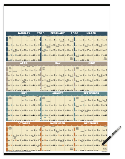 Triumph Calendars Time Management SpanAYear Laminated wMarker Calendar-6252