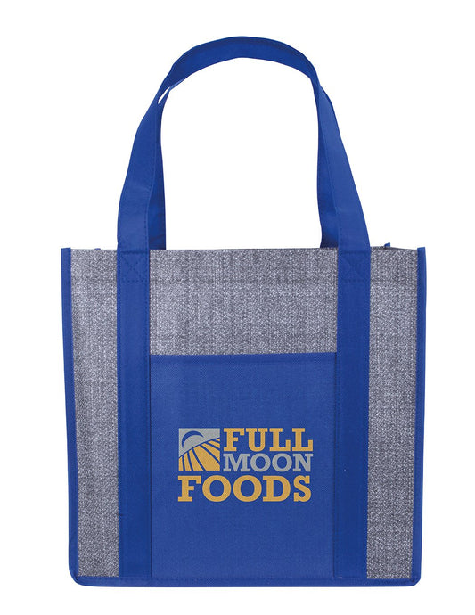 Good Value Laminated Heathered NonWoven Grocery Tote-16232
