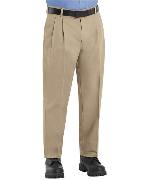 Men's Odd-Extended Sizes Pleated Twill Slacks