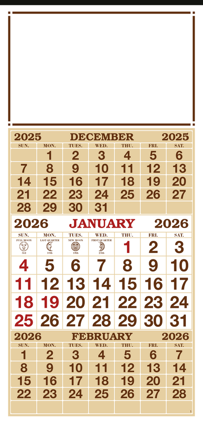 Skinner  Kennedy 3Month Display 12Sheet Calendar-64-E