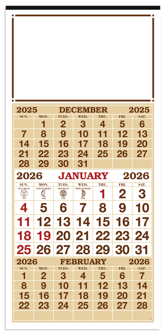 Skinner  Kennedy 3Month Display 12Sheet Calendar-64-E