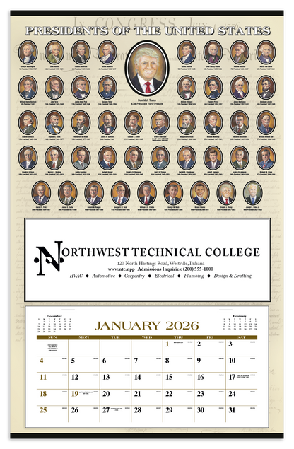 Triumph Calendars Presidents Hanger 12Month Calendar-6403