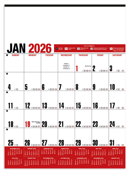 HotLine Products Yearly Record Red Calendar-642