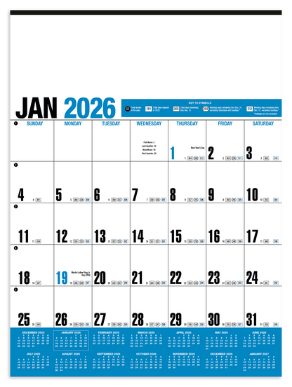 HotLine Products Yearly Record Blue Calendar-643