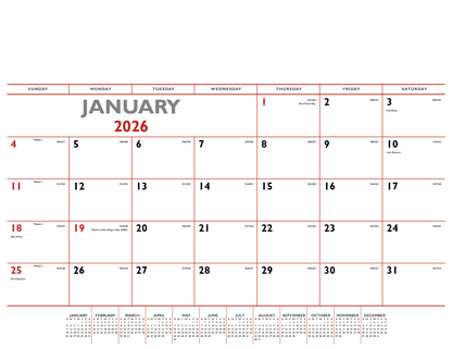 Triumph Calendars Red  Black Desk Pad-6500