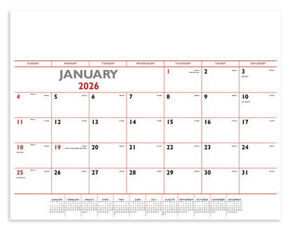 Triumph Calendars Red  Black Desk Pad-6500