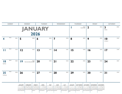 Triumph Calendars Blue  Black Desk Pad-6503
