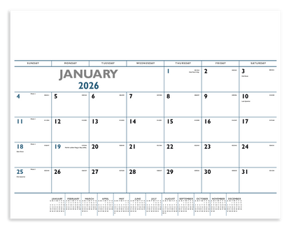 Triumph Calendars Blue  Black Desk Pad-6503