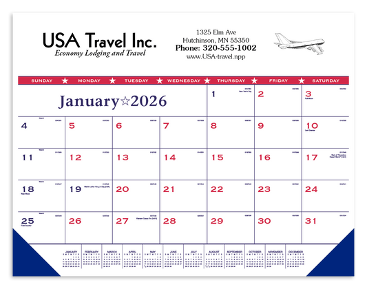 Triumph Calendars Patriotic Desk Pad with Vinyl Corners-6512