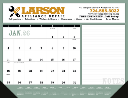 Triumph Calendars Notes Desk Pad with Vinyl Corners-6525