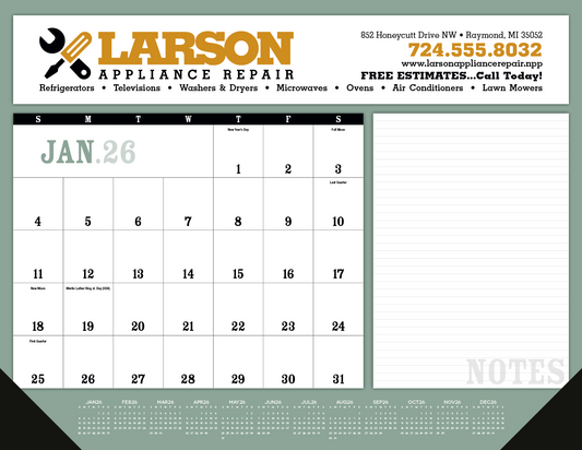 Triumph Calendars Notes Desk Pad with Vinyl Corners-6525