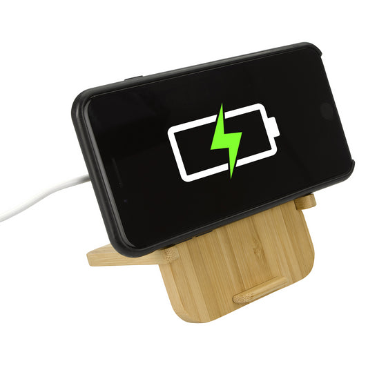Bamboo 10W Wireless Charger with Phone Holder-CTEK064
