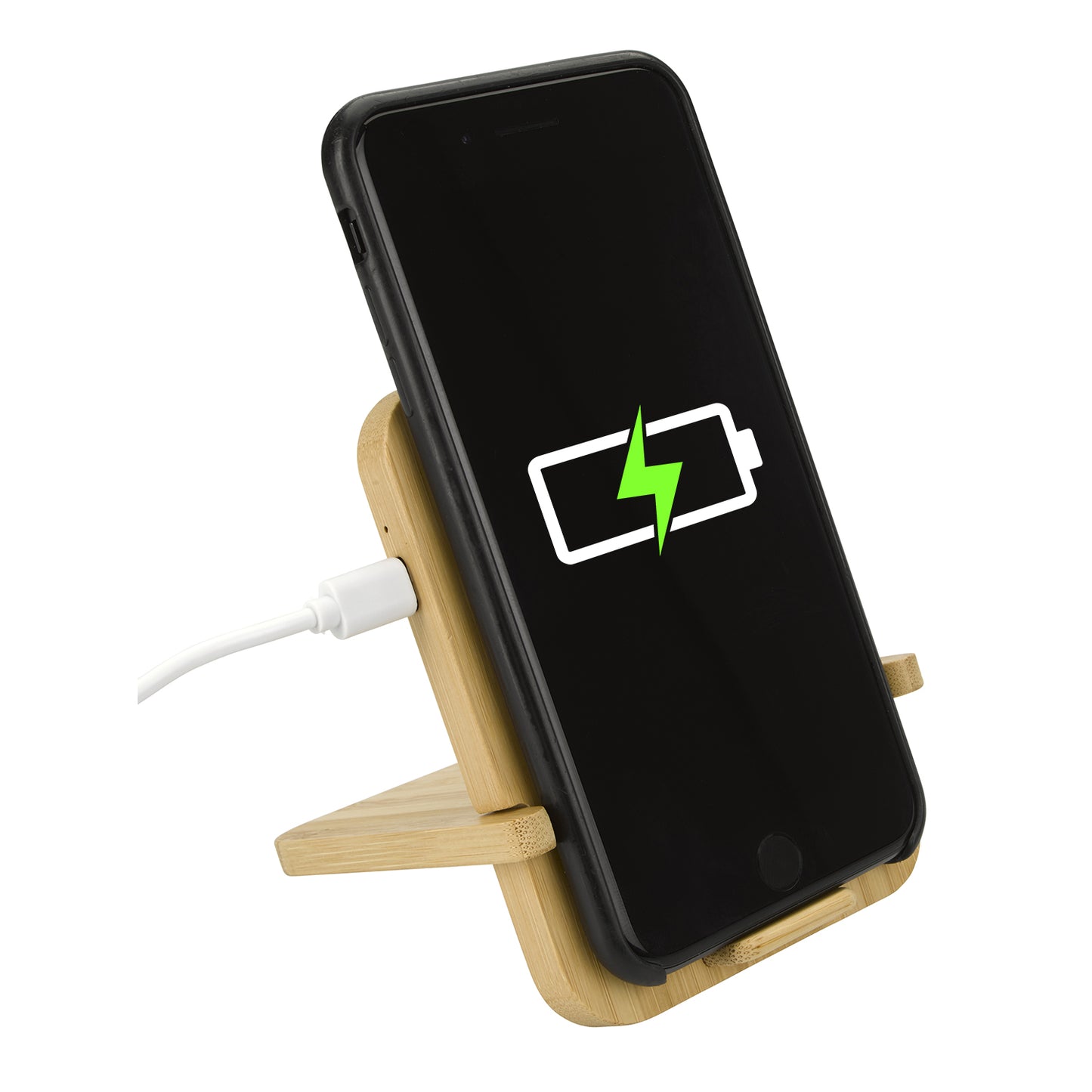 Bamboo 10W Wireless Charger with Phone Holder-CTEK064