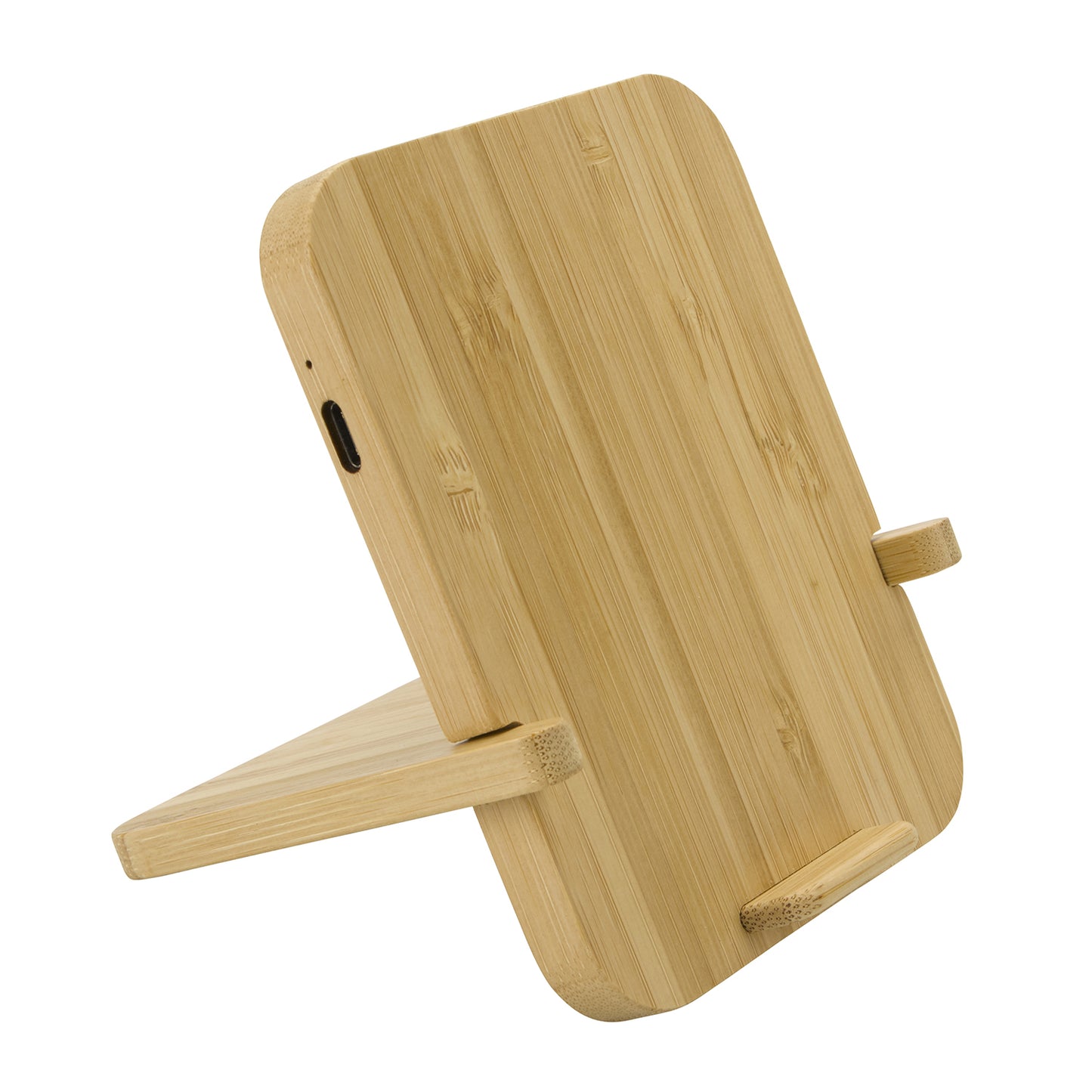 Bamboo 10W Wireless Charger with Phone Holder-CTEK064