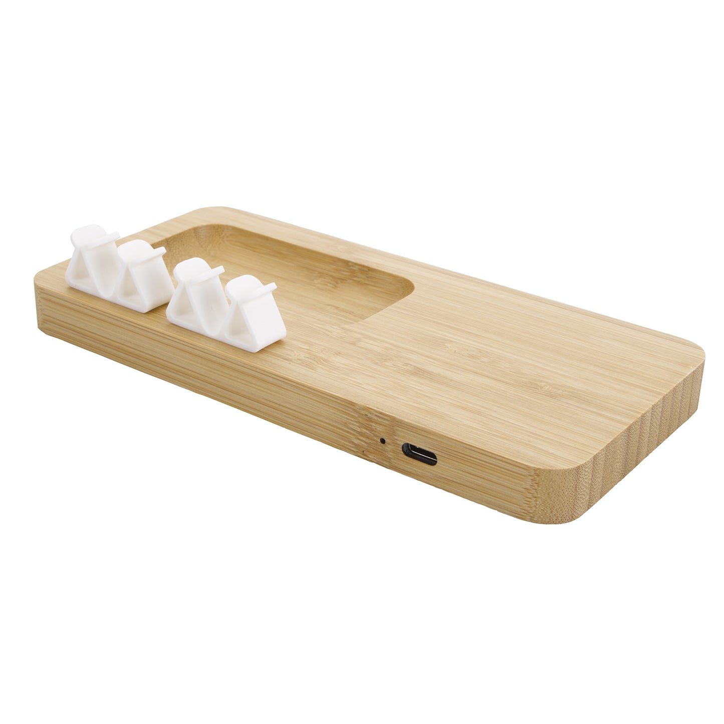 Bamboo 10W Wireless Charging Pad with Cable Organizer-CTEK065