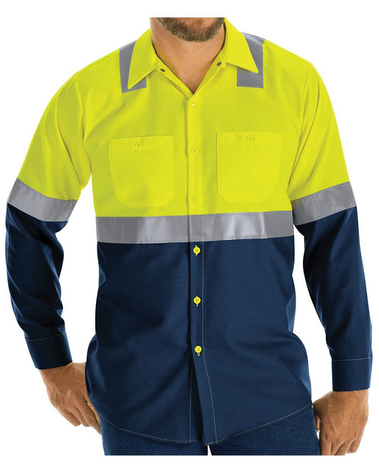 Red Kap Enhanced & Hi-Visibility Long Sleeve Work Shirt - SY14