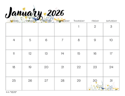 Triumph Calendars Small Monthly Desk Pad  Floral-6557