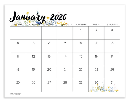 Triumph Calendars Small Monthly Desk Pad  Floral-6557