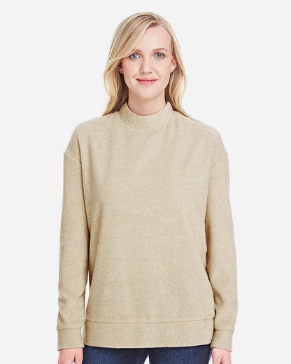 J. America Women's Weekend Terry Mock Neck Pullover - 8428