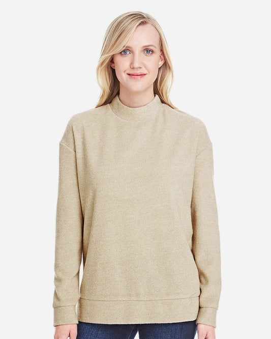 J. America Women's Weekend Terry Mock Neck Pullover - 8428