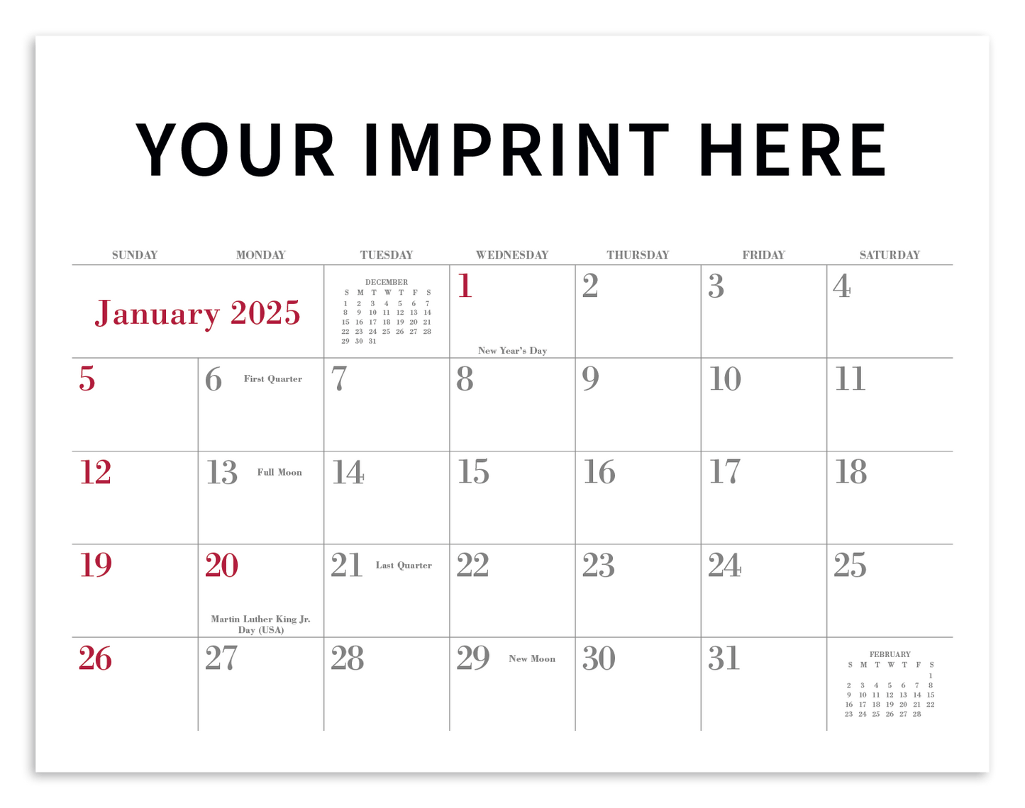 Triumph Calendars Small Quantity Custom  Spiral Calendar-350