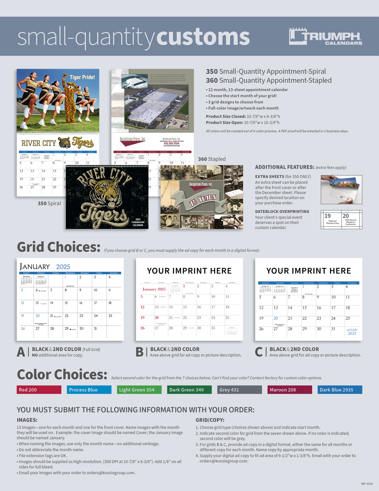 Triumph Calendars Small Quantity Custom  Spiral Calendar-350