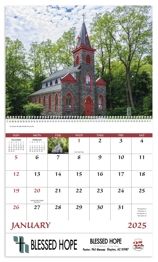 Good Value Scenic Churches  Spiral Calendar-7045