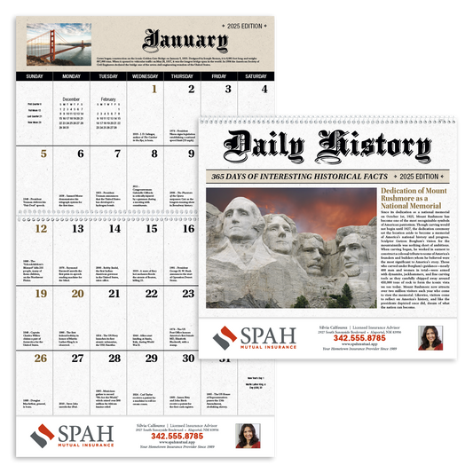 Good Value Daily History Spiral Calendar-7052
