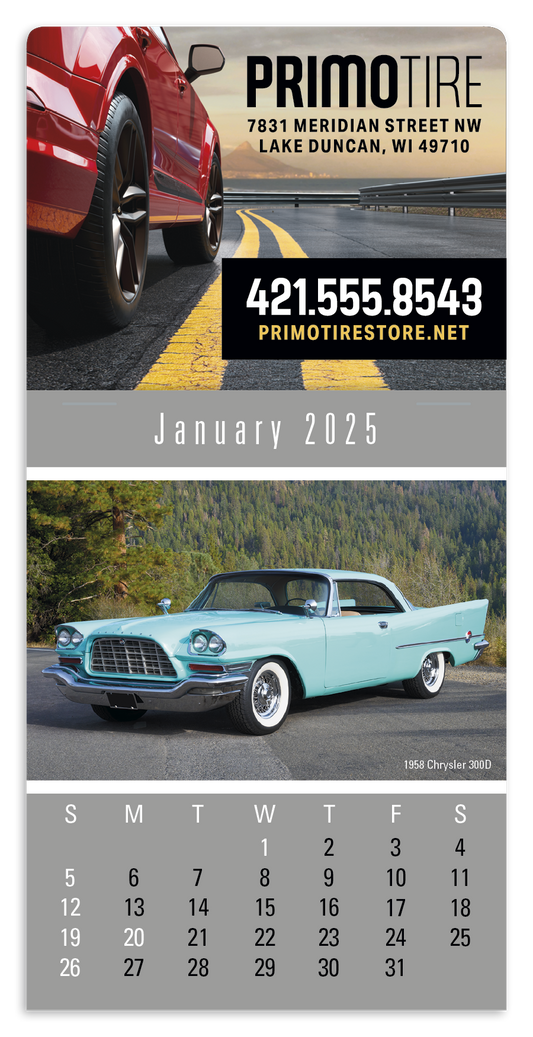 Triumph Calendars PressNStick FullColor Header Cruisin Cars Calendar-V7899FC
