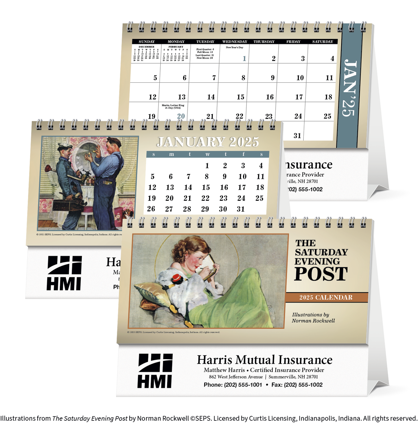 Triumph Calendars The Saturday Evening Post Illustrations by Norman Rockwell Desk Calendar-4250