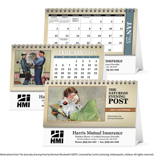 Triumph Calendars The Saturday Evening Post Illustrations by Norman Rockwell Desk Calendar-4250