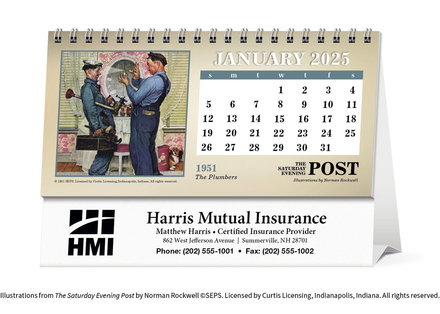 Triumph Calendars The Saturday Evening Post Illustrations by Norman Rockwell Desk Calendar-4250