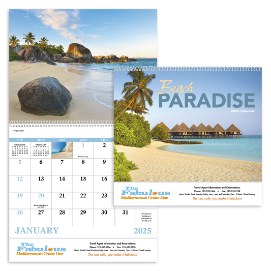 Good Value Beach Paradise  Spiral Calendar-7068