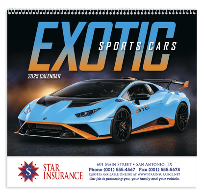 Good Value Exotic Sports Cars  Spiral Calendar-7081