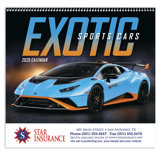 Good Value Exotic Sports Cars  Spiral Calendar-7081
