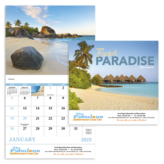 Good Value Beach Paradise  Stapled Calendar-7268