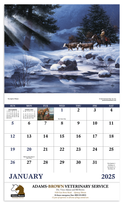 Good Value Western Frontier  Stapled Calendar-7271